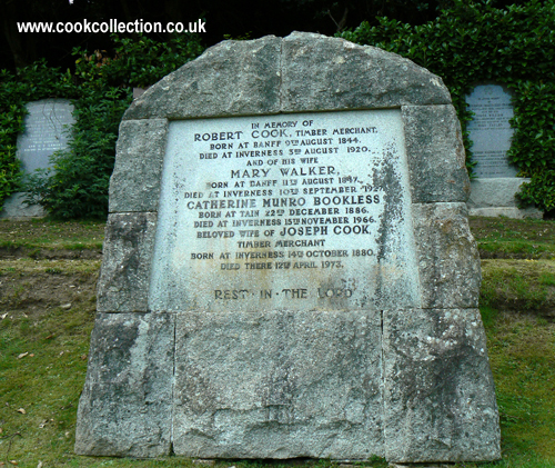 Cook headstone in Tomnahurich